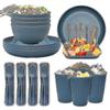 Unzerbrechliche Geschirrsets Camping-Teller und Schüssel-Set Kunststoff Picknick-Dinner-Sets
