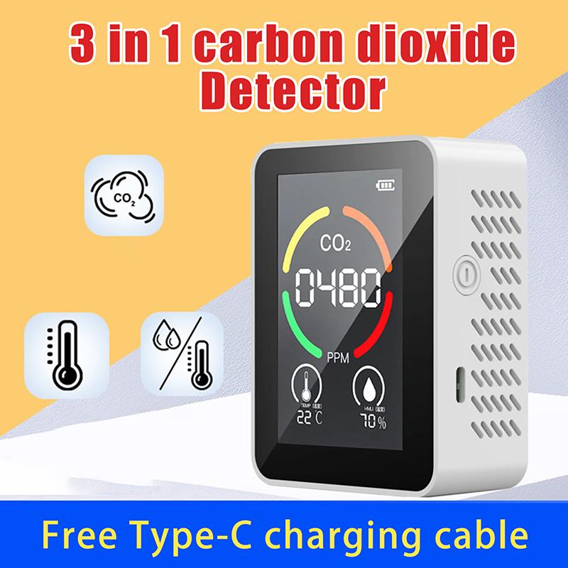 Quality Detector Co2 Detector Quality Monitor Tvoc Tester Usb Charging Thermometer Hygrometer For Home Home Co2 Detector