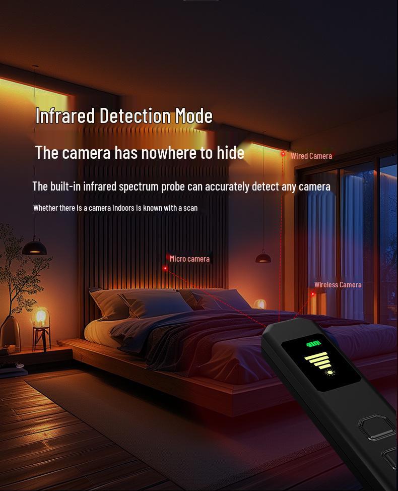 S6 Anti-Spy Camera Detector & Infrared Alarm for Eavesdropping and GPS Tracking Prevention