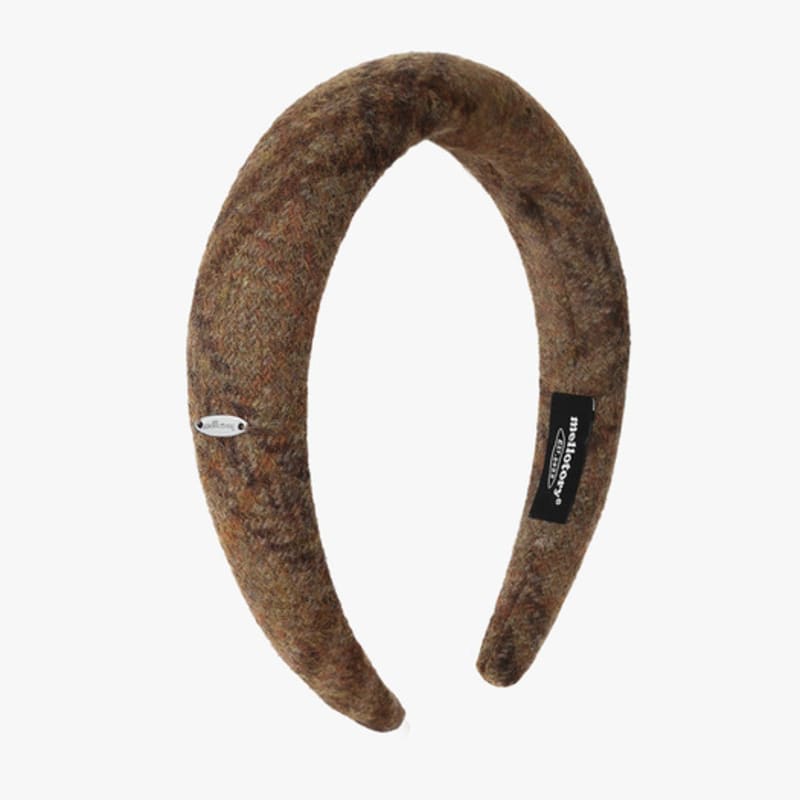 mellotory wool check hairband (brown)