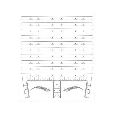 100PCS Eyebrow Ruler Stencils Clear Scale Transparent Adhesive Eyebrow Designer Tools for Makeup