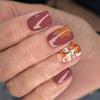 Stylish Red Brown Squirrel Pattern Press On Nail With Maple Designs Durability Plastic Artificial Nail For Women