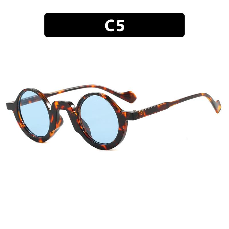 New Fashion Personalized Round Frame Women'S Sunglasses Outdoor Neutral Travel Street Photography Uv400 Sunscreen Glasses