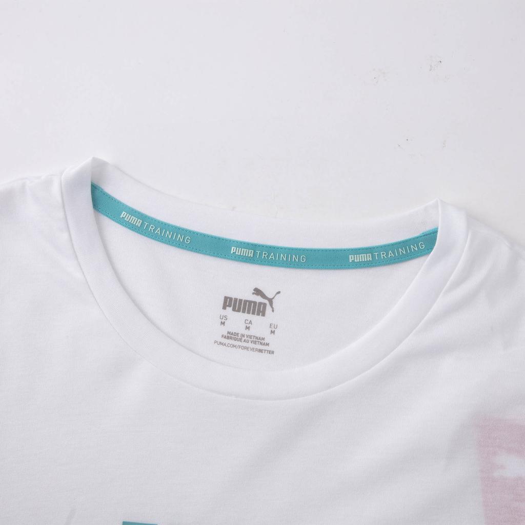 Puma Train Logo Short Sleeve Round Neck Comfortable Fashionable Versatile T-Shirt Women Tops White 52163402