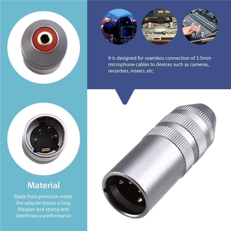 FORW-Premium 4Pin XLR Male To 3.5Mm Balanced Female Audio Adapter For Amplifiers, Microphones