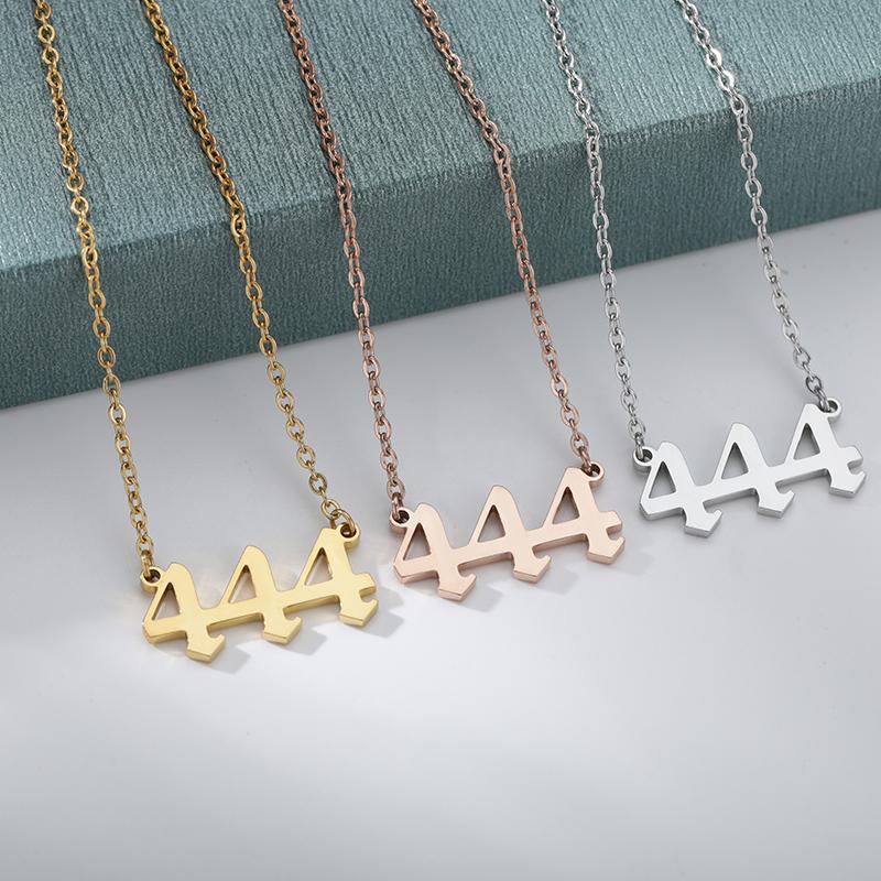 Engelszahl Halsketten 111 222 333 444 555 777 888 999 666 Teufel Halskette Edelstahl Anhänger Choker Weihnachten Bff Schmuck