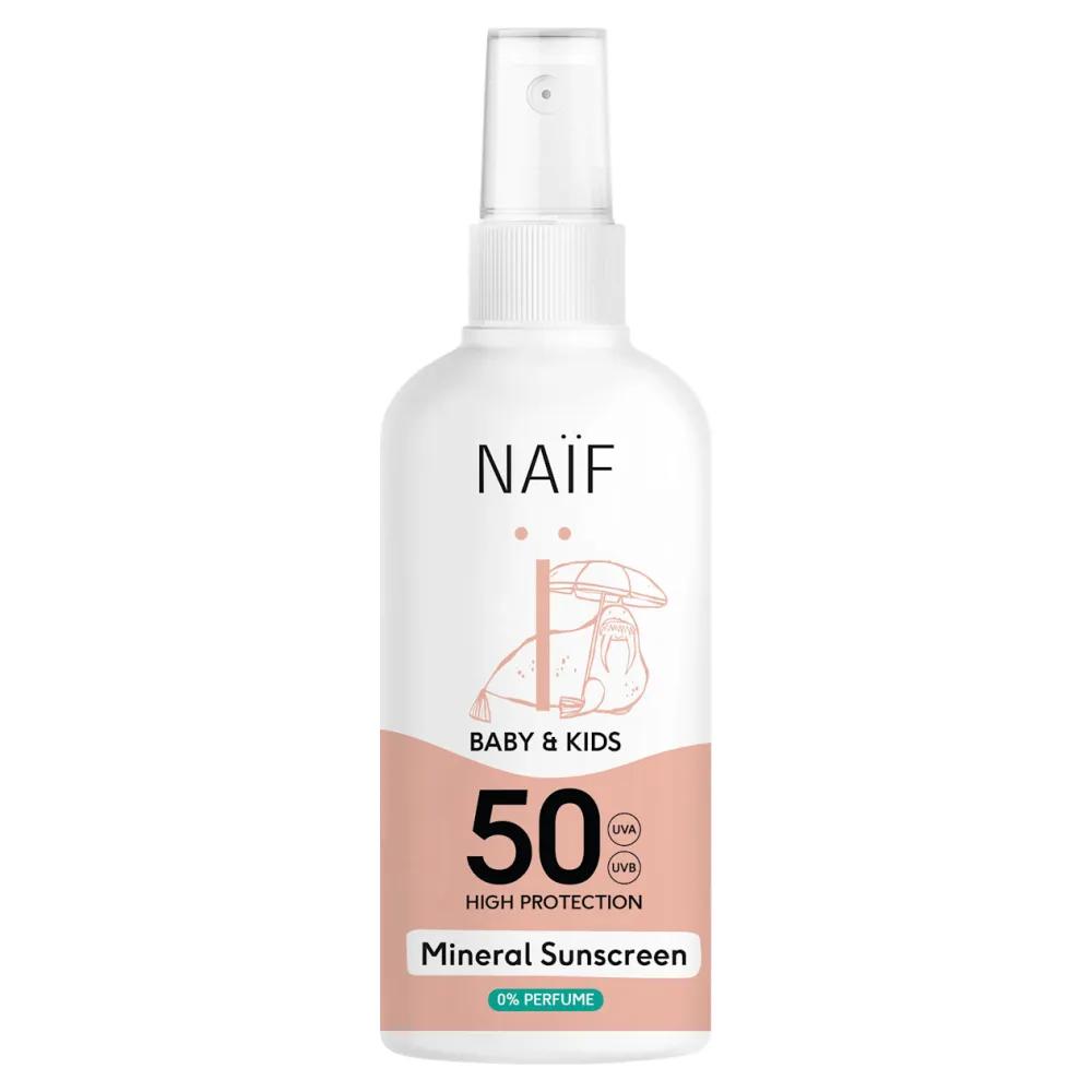 NAIF Baby & Kids Sun Spray Unscented SPF50, 100ml