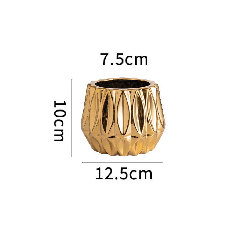 flower pot electroplated gold simple succulent pot creative household green plant potted plant New Year's desktop ornament