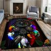 Purple Wolf Dreamcatcher Pattern Anti Slip Soft Stain Resistant Carpet Perfect for Living Room Vacation Villa Mysterious Art Rug