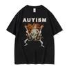 Autistic Funny Skeleton Meme Print T Shirt Men Women Fashion Gothic Retro T Shirt Short Sleeve Tshirt Clothes