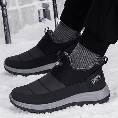Fashion Black Booties for Women Winter Snow Boots Men Casual Slip On Ankle Boots Warm Fur Comfortable Sneakers Non-slip Botas Men Shoes