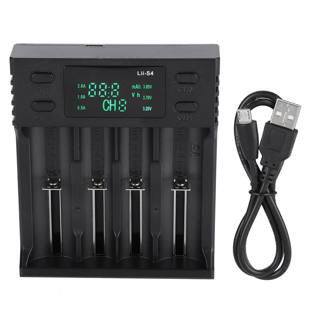 LiitoKala Lii S4 DC 5V2A Smart Battery Charger Four Slot with Power Display