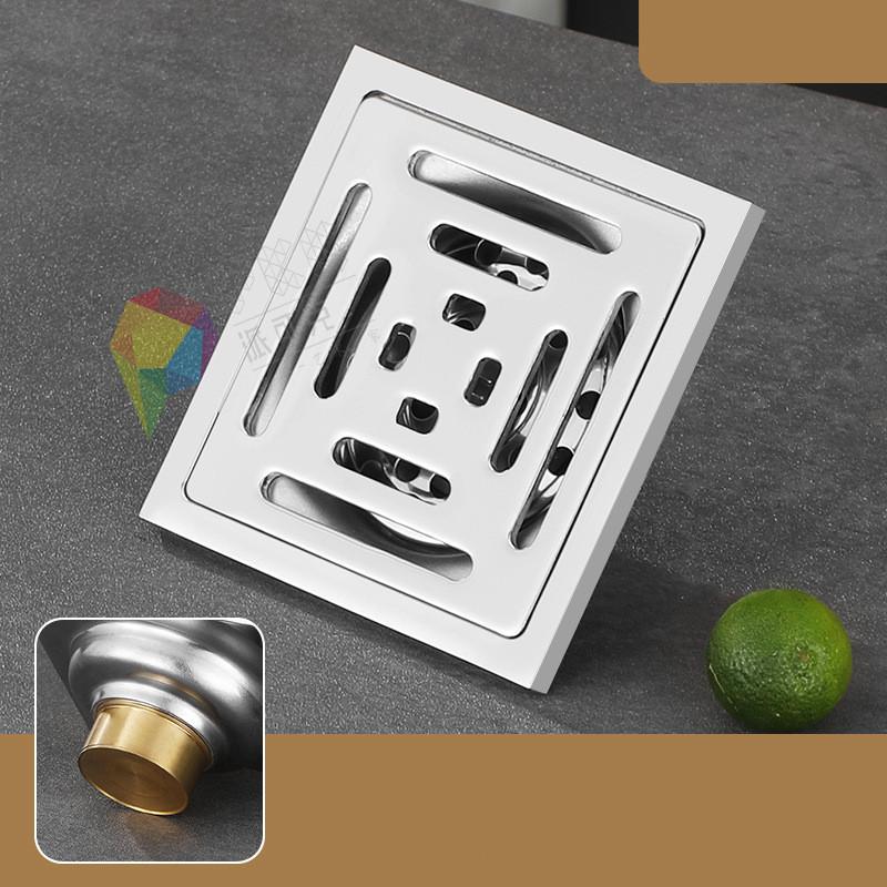 1PC 10X10CM Stainless Steel Thick Floor Drain Anti-odor Washing Machine Floor Drain Bathroom Double Use
