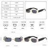 SHAUNA Ins Popular Fashion Small Rectangle Women Luxury Sunglasses Vintage Metal Ring Decoration Men Punk Sun Glasses UV400