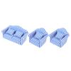 3Pcs   Sofa Set Pine Cloth Double Sofa 2 Single Sofa Light Color Strip  ature Sofa for 1:12 Doll House