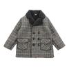 Chlapecký vlněný kabát střední délky - Podzim 2025 Módní flísová podšívka pro malé až střední děti