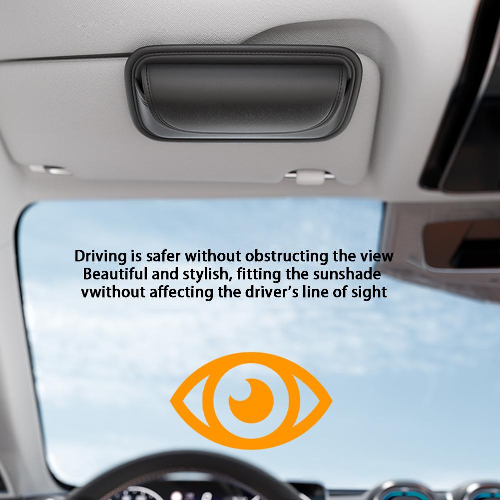 Car Glasses Box Eyeglass Case Universal Sun Visor Car Sunglass Case Protective Auto Eyeglasses Organizer Box Car Accessories