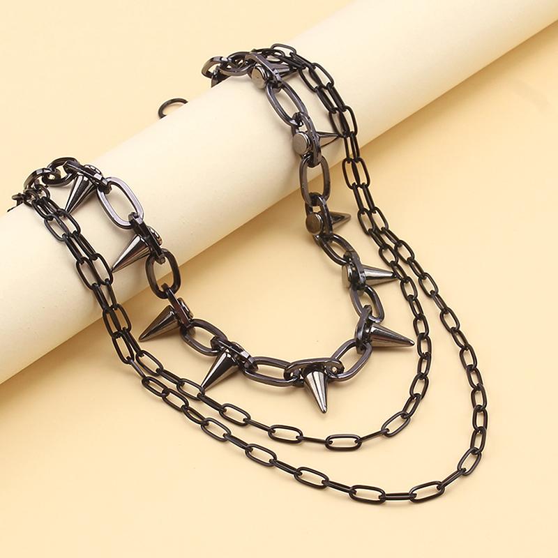 Hip-Hop Punk Metal Rivets Pants Chain Multi-Layer Waist Chain Dress Up Pants Hundred For Men Women Waist Chain Jewelry