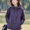 2025 Spring New Women's Clothing Unique Casual High-end Fashionable Top Hooded Blue Jacket