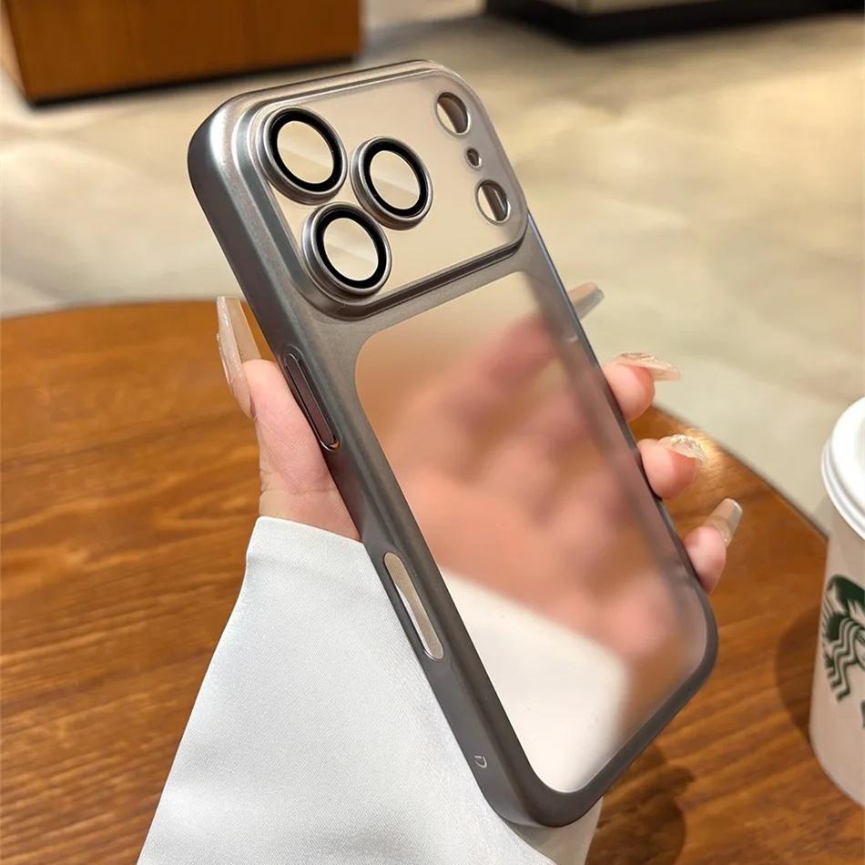 Luksusowe Pokrowiec Ultra Cienki z Matowego Twardego PC z Powłoką Galwaniczną dla iPhone 17 Air 16 15 14 13 12 Pro Max Ochrona Aparatu Matowe Odporne na Wstrząsy Pokrowiec
