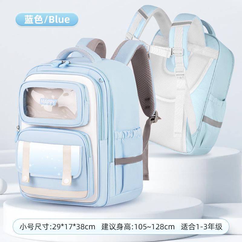 School bag new bag children's primary school students 1-6 backpack burden reduction backpack