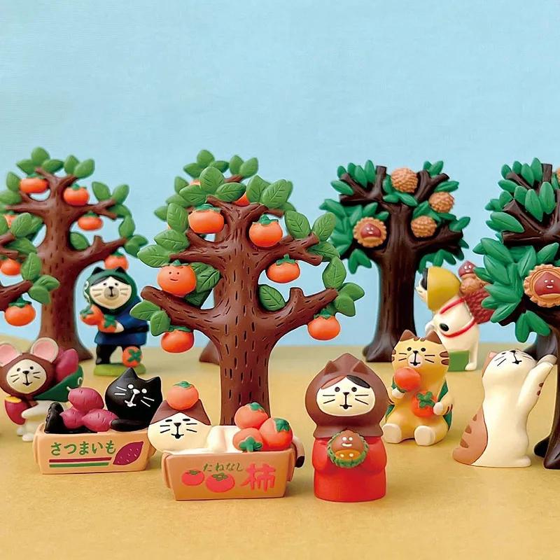 Japanese Ornaments Autumn Harvest Chestnut Series Japanese Photo Props Miniature Resin Gift INS Cat Collection Small Ornaments