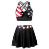 Costume da bagno europeo e americano Costume da bagno spezzato Abito conservativo da donna Set bikini Costume da bagno a tinta unita