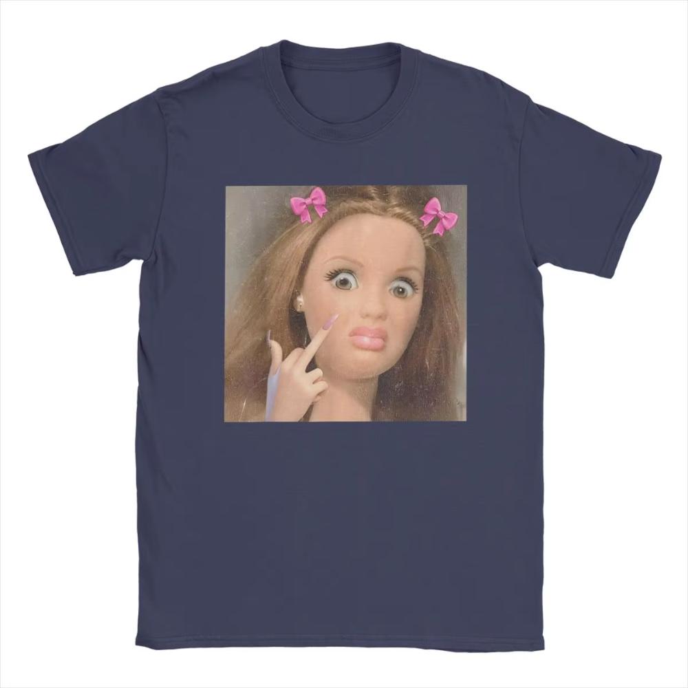 Mens Womens TShirt Funny Disgusting Doll Face Meme Gen Z Cotton Tee Shirt Short Sleeve T Shirts Round Neck Clothing Plus Size