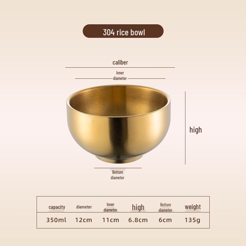 304 Stainless Steel Double-Layer Insulated Bowl