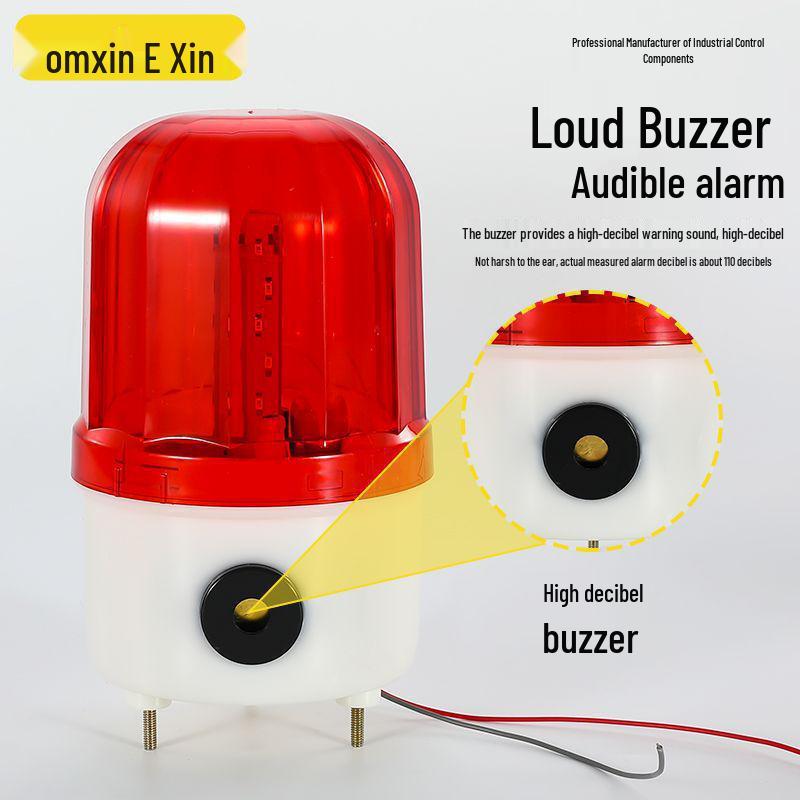 LTE-1101J Magnetic Rotating LED Strobe Alarm Light, Sound & Flash Warning, 24V/220V