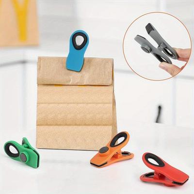 6pcs Reusable Sealing Bag Clip With Magnet - Food Clip, Chip Clip, Multifunctional Food Storage Bag Clip With