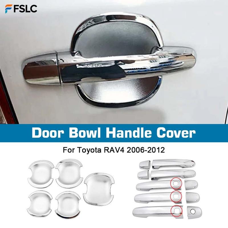 Car Decoration Chrome Silver Door Bowl Handle Cover For Toyota RAV4 2006-2012 Cars Accessories Exterior Styling