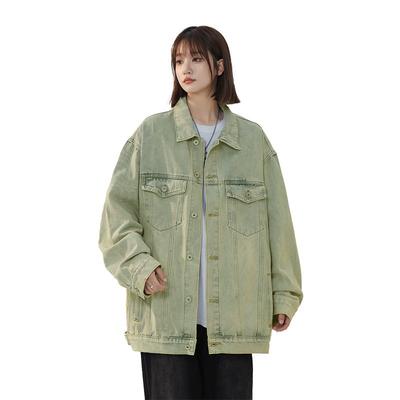 Retro Hong Kong Style Denim Jacket for Women, Loose and Versatile Temperament, with A Collared Denim Top