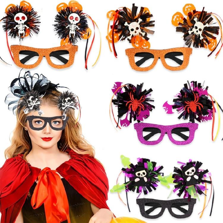 Festive Glasses Halloween Glittered Glasses Photo Props for Kids Teens Adult