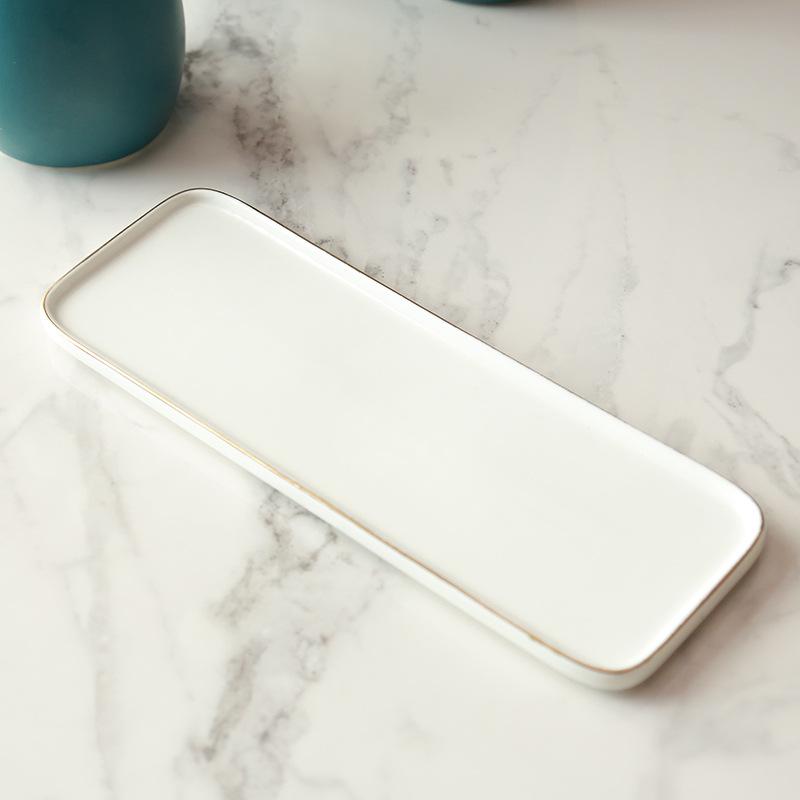 Ceramic Bathroom Set White Tooth Brushing Cup Draining Soap Box Household Shampoo Bottle Washing Six-piece Bathroom Accessories