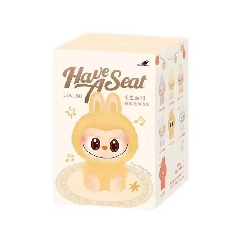 

1:1 высококачественная кукла Macaron 2nd The Monsters Labubu Sitting Party Vinyl Plush Blind Box Decorative Surprise Box Doll Collection Gif