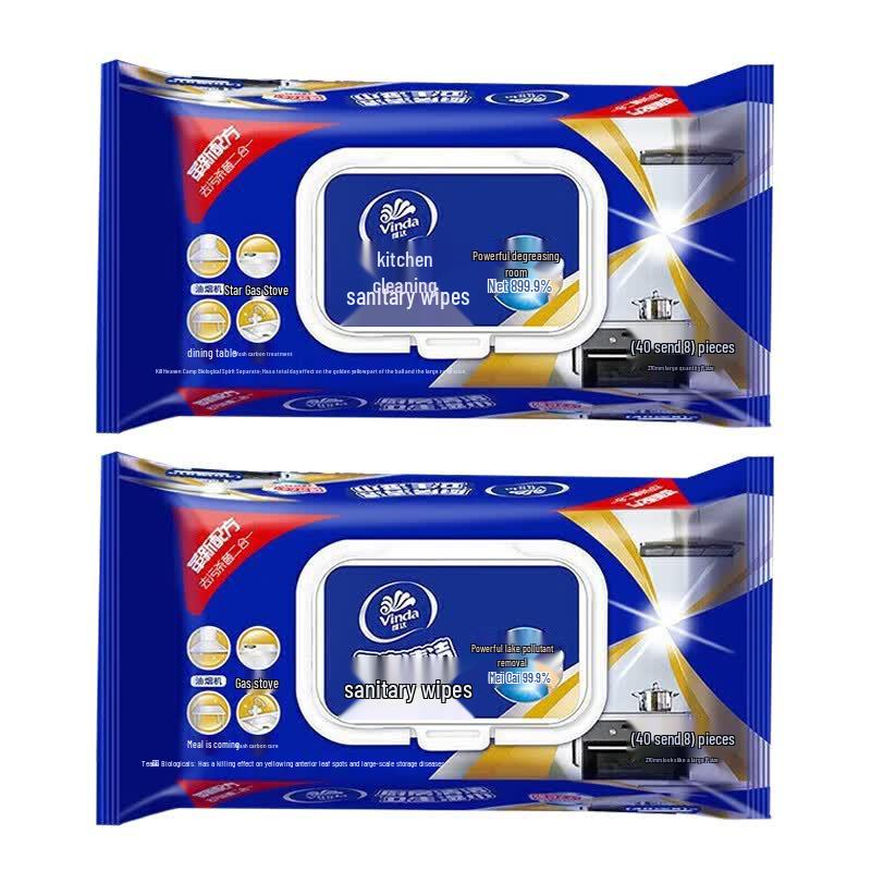 Vinda Kitchen Cleaning Wipes, 2-Pack