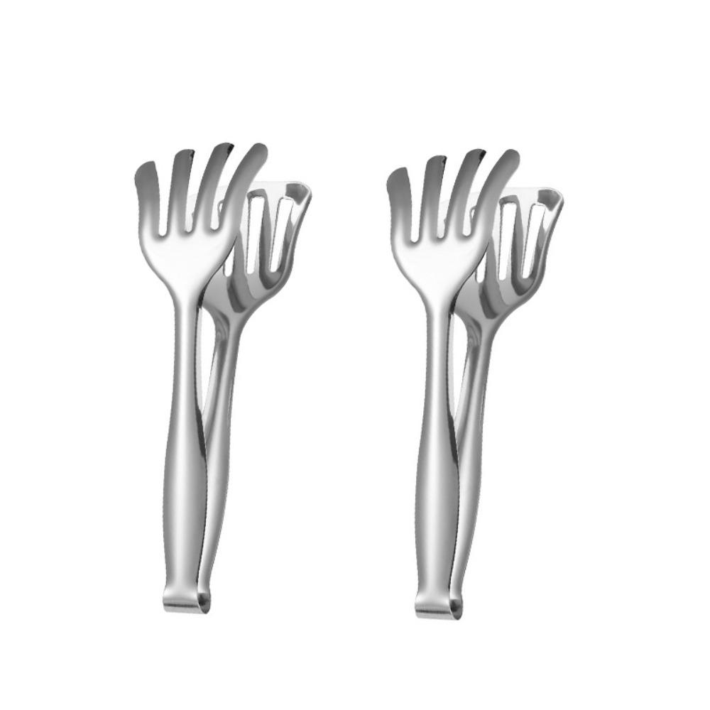 2 Piece Widened Bread Clip Stainless Steel Cooking Spatula Tong Multifunctional Serving Clip  Salad 2 Pcs