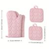 4 Stück Küchen-Topflappen-Set und Ofenhandschuhe, Hitzebeständig, Thermisch, Anti-Hitze, Für heiße Töpfe, Kochen, Backen