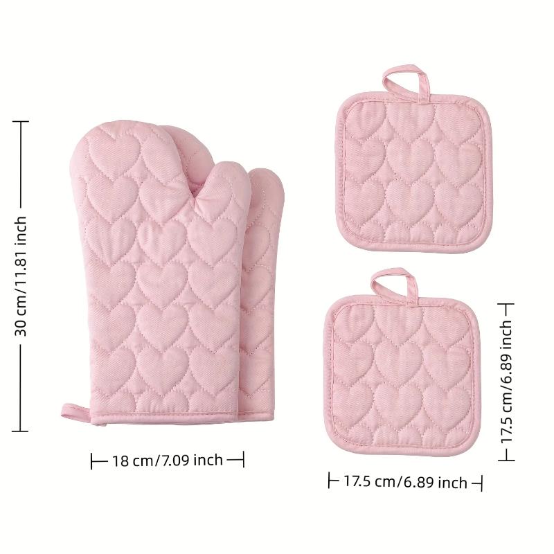 4 Stück Küchen-Topflappen-Set und Ofenhandschuhe, Hitzebeständig, Thermisch, Anti-Hitze, Für heiße Töpfe, Kochen, Backen