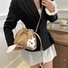 Niche Textured Bag Spring Shoulder Bag New Small Bag Fashionable Drawstring Bucket Bag Casual Crossbody Bag