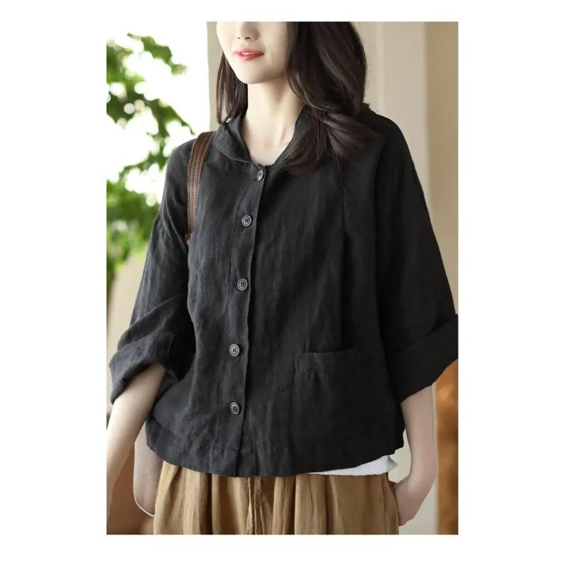 Jackets Women Vintage Loose Casual Solid All Match Spring Sunscreen Thin Breathable Japaneses Literary