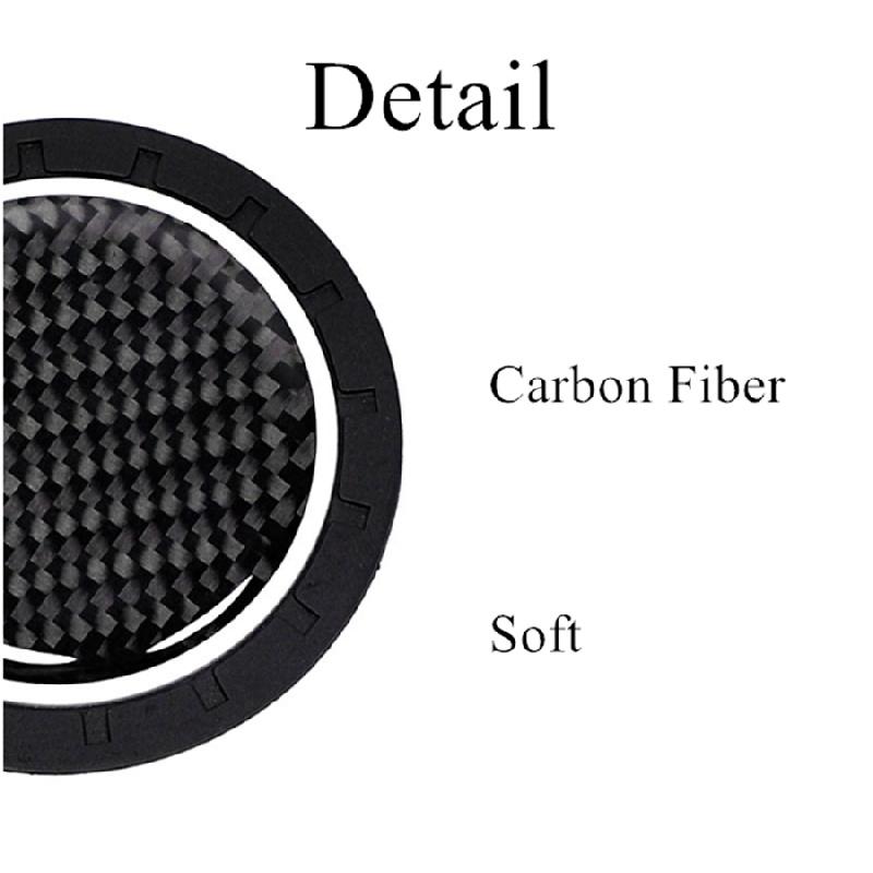A set of 2 high-quality anti-slip elastic long-lasting Mats Made of real carbon fiber for In-car Cup Holders