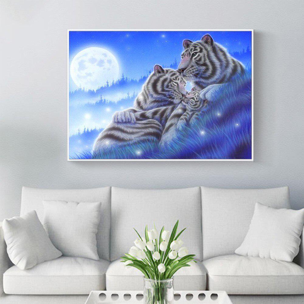 5D DIY Diamond Embroidery Animal Tiger Diamond Mosaic Cross Stitch Full Round Rhinestone Picture