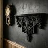 Gothic Hollow Carved Wall Shelf Plastic Floating Shelves For Home Decors Holds Books And Display Items Easy Installation