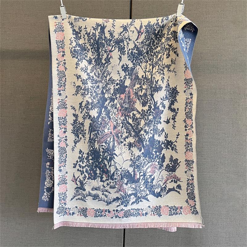 Eșarfă caldă de cașmir de iarnă pentru femei cu imprimeu de lux Pashmina șal Wrap batic pentru femei Bufanda Echarpe Design Bentita