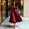 Elegant Color Block High-Waisted Women's Banquet Dress