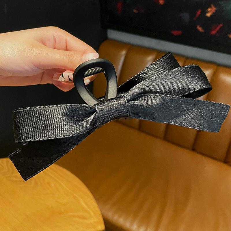 Korean Fashion Big Bow Hair Claw Ribbon Black White Two-sided Hair Clip Claw Clamp Headwear Girls Women Hair Accessories