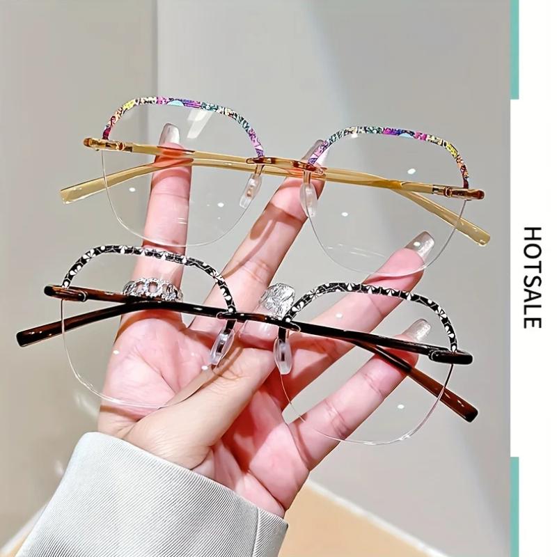 Vintage Runde Große Rahmen Lesebrille für Herren und Damen Retro Elegantes Blumenmuster Mode Alterssichtigkeit Brille Mode Brille