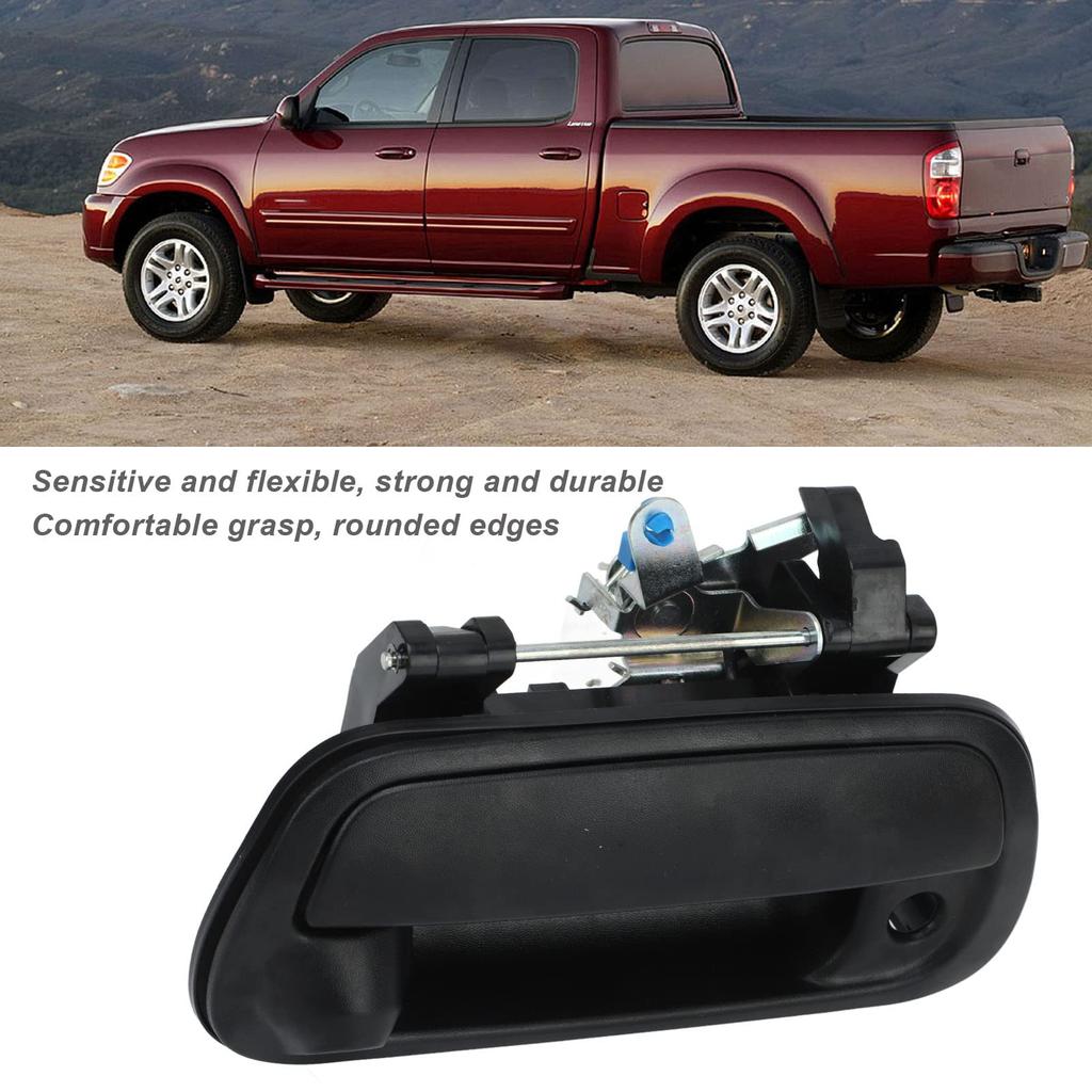 Comfortable-Grip Primed Black Rear Tailgate Door Handle Replacement, Made of PC, ABS, and Metal for Tundra 2000-2006